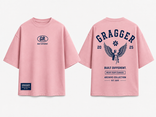 GRAGGER Built Different Oversized T-Shirt – Pink