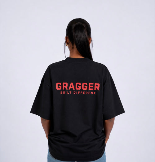 GRAGGER Built Different Oversized T-Shirt – Black